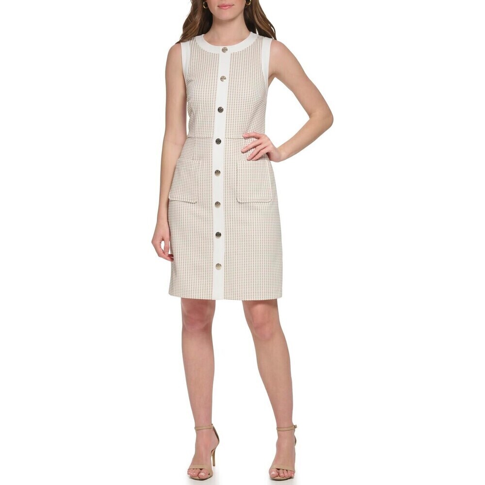 TOMMY HILFIGER Women's Textured Sleeveless Shirtdress size 10 $165